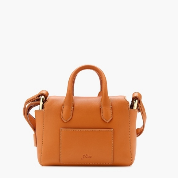 J.Crew - Harper Mini Satchel in Italian Leather |  Burnished Pecan Brown - Picture 12 of 14